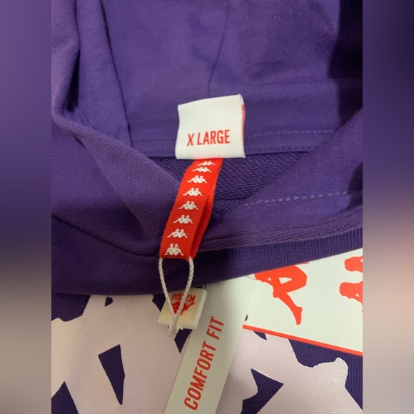 KAPPA purple violet blue ice white oversized boxy logo sweater pullover hoodie - Picture 10 of 16